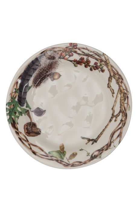 Juliska Set of 4 Forest Walk Ceramic Party Plates in Almond