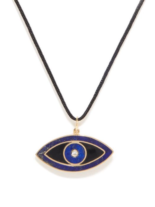 Jacquie Aiche - Evil Eye Diamond, Onyx & 14kt Gold Necklace - Mens - Gold Multi