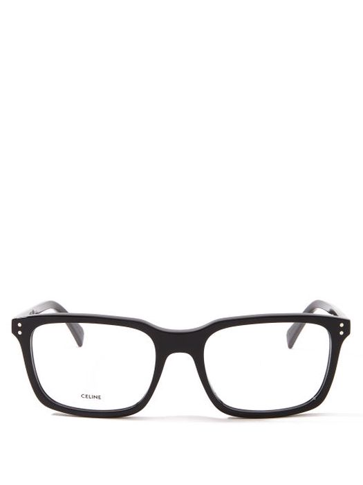 Celine Eyewear - Square Acetate Glasses - Mens - Black
