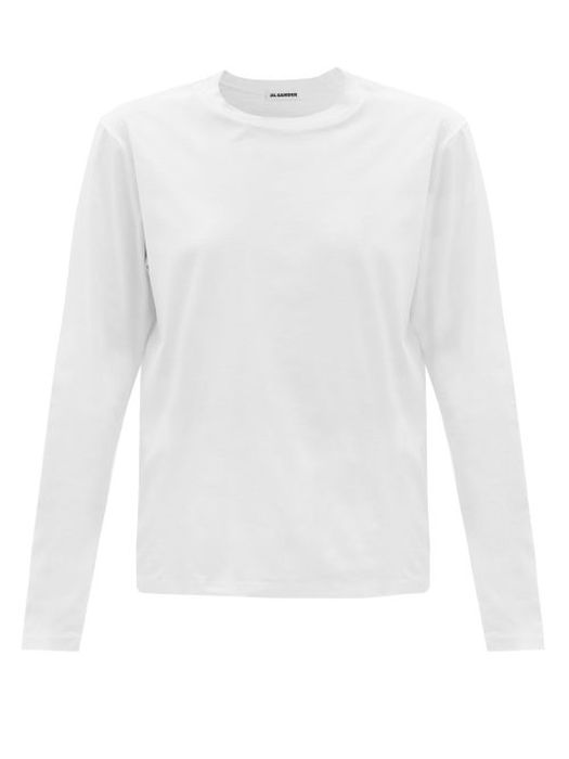 Jil Sander - Cotton-jersey Long Sleeved T-shirt - Womens - White