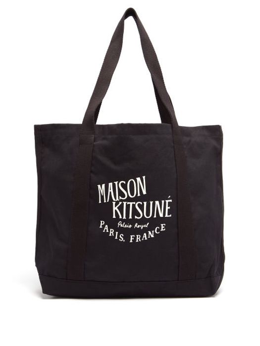 Maison Kitsuné - Palais Royal Cotton-canvas Tote Bag - Mens - Black