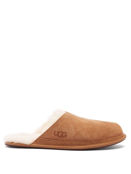 Ugg - Hyde Shearling-lined Suede Slippers - Mens - Beige