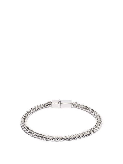 Tom Wood - Curb-chain Rhodium-plated Sterling-silver Bracelet - Mens - Silver