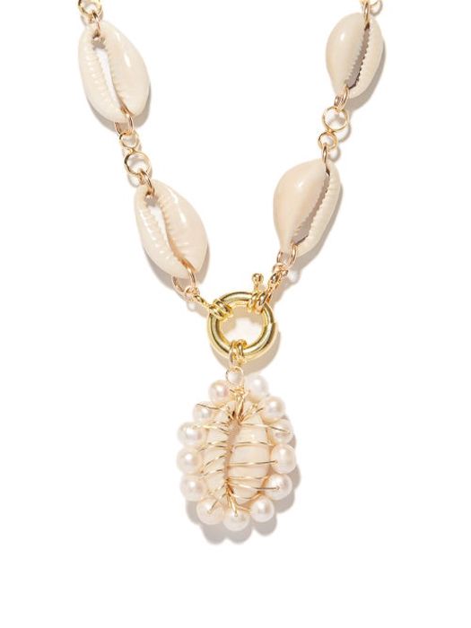 Éliou - Gaia Pearl, Shell & Gold-plated Necklace - Mens - Gold Multi