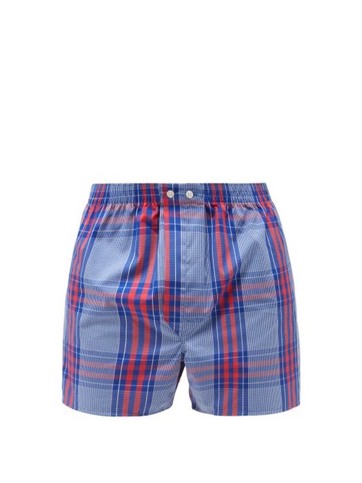 Derek Rose - Barker Checked Cotton Boxer Shorts - Mens - Multi
