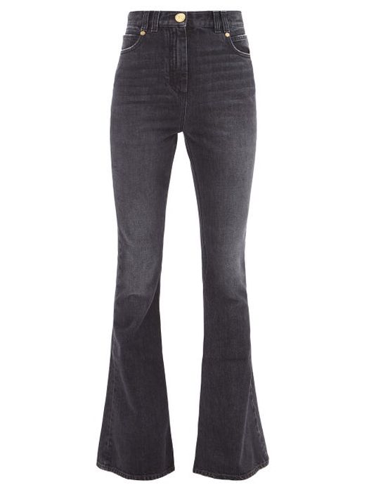 Balmain - High-rise Bootcut Jeans - Womens - Black