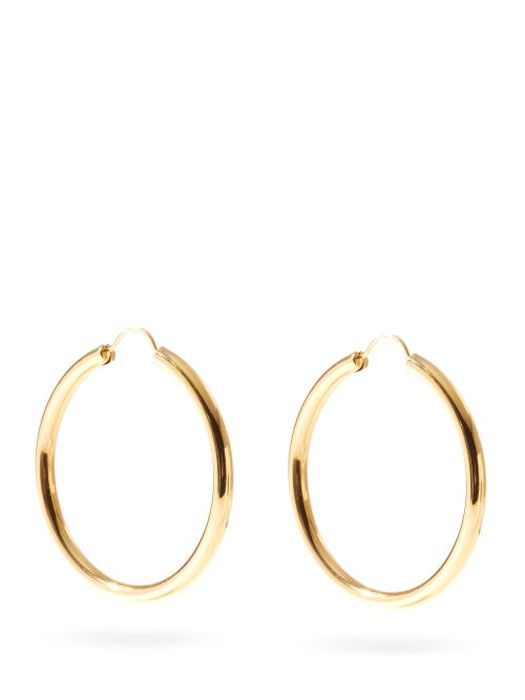 Theodora Warre - Large Gold-plated Hoop Earrings - Womens - Yellow Gold