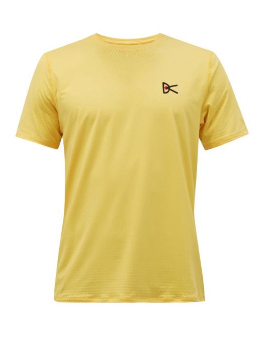 District Vision - Air Wear Logo-print T-shirt - Mens - Yellow