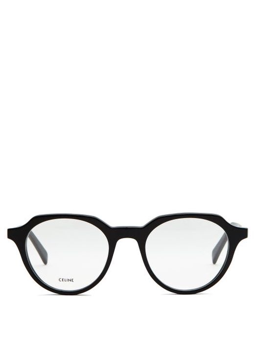 Celine Eyewear - Round Acetate Glasses - Mens - Black
