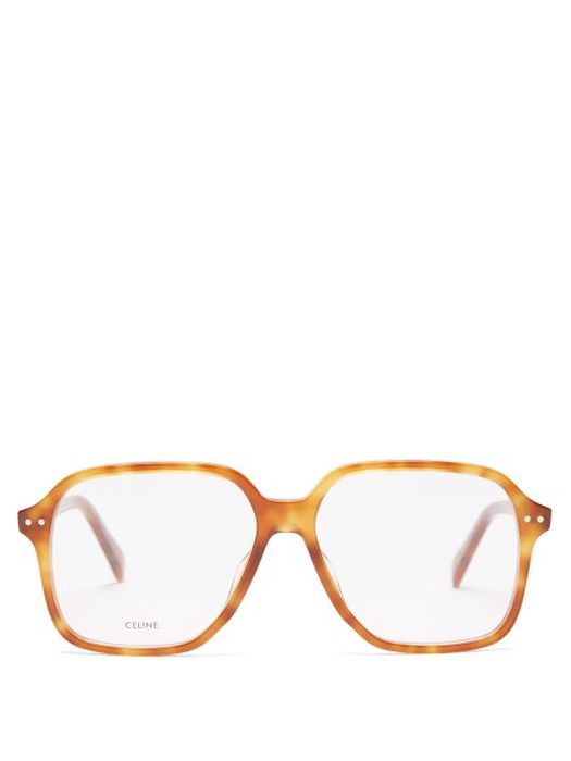 Celine Eyewear - Square Tortoiseshell-acetate Glasses - Mens - Light Brown