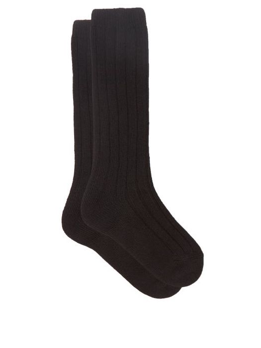 Raey - Ribbed Cashmere-blend Socks - Womens - Black
