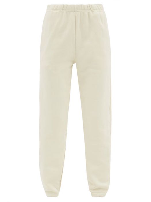 Les Tien - Brushed-back Cotton Track Pants - Womens - Ivory