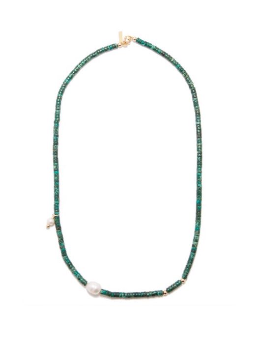 Éliou - Corinth Jade & Baroque-pearl Necklace - Mens - Green