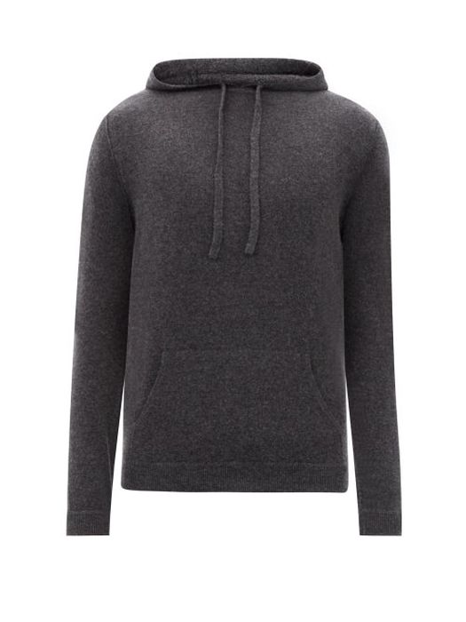 Allude - Hooded Wool-blend Sweater - Mens - Dark Grey