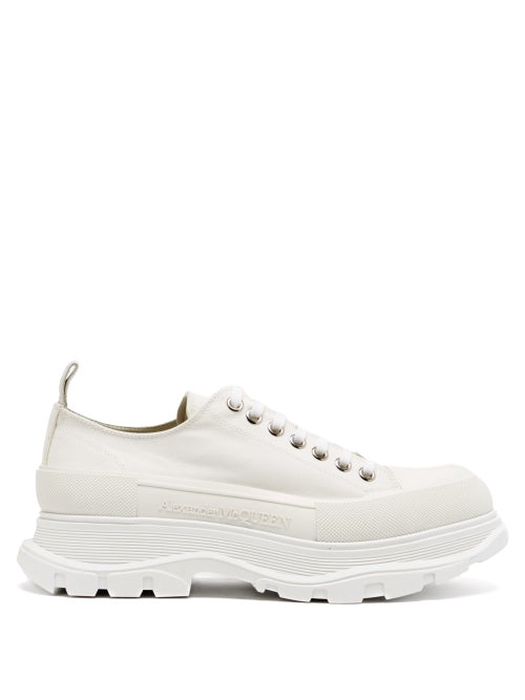 Alexander Mcqueen - Tread Slick Chunky-sole Canvas Trainers - Mens - White