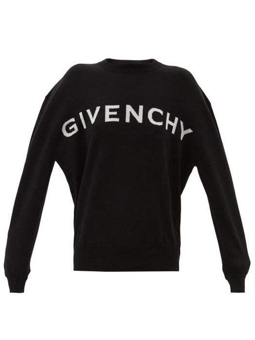 Givenchy - Logo-intarsia Cashmere Sweater - Womens - Black