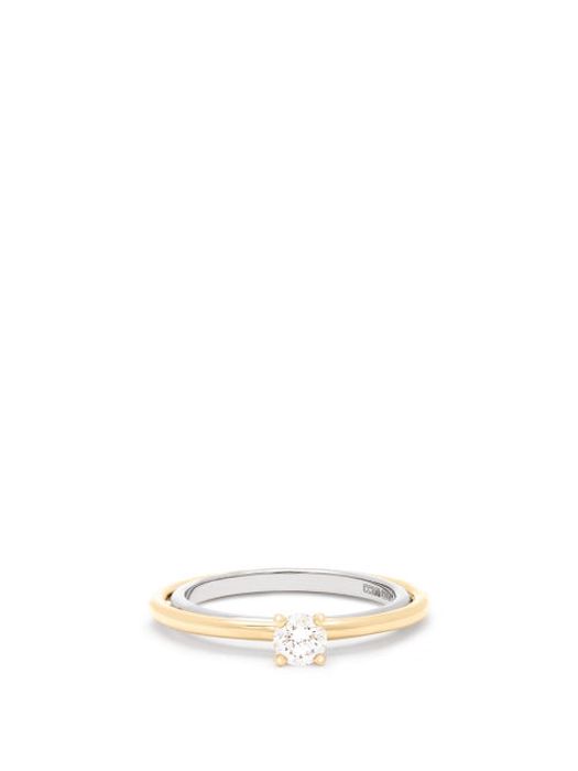 Charlotte Chesnais Fine Jewellery - Elipse Solitaire Diamond & 18kt Gold Ring - Womens - Gold