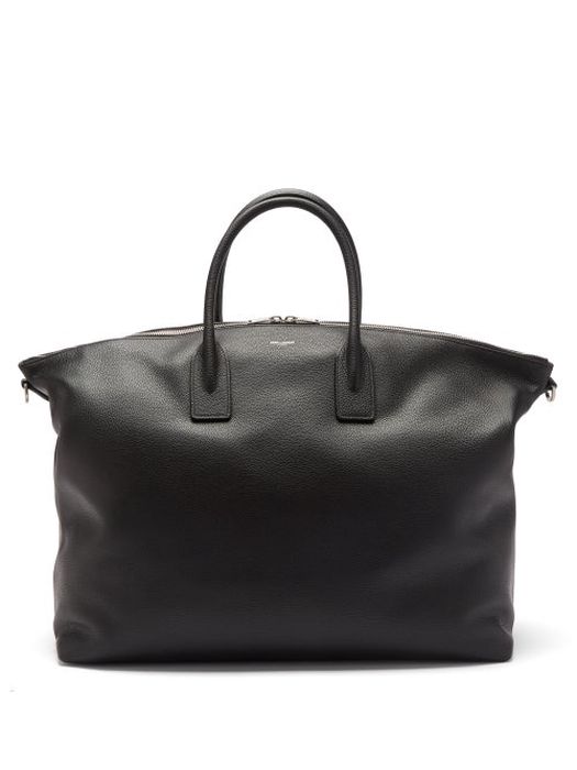 Saint Laurent - Double-zip Leather Holdall Bag - Mens - Black