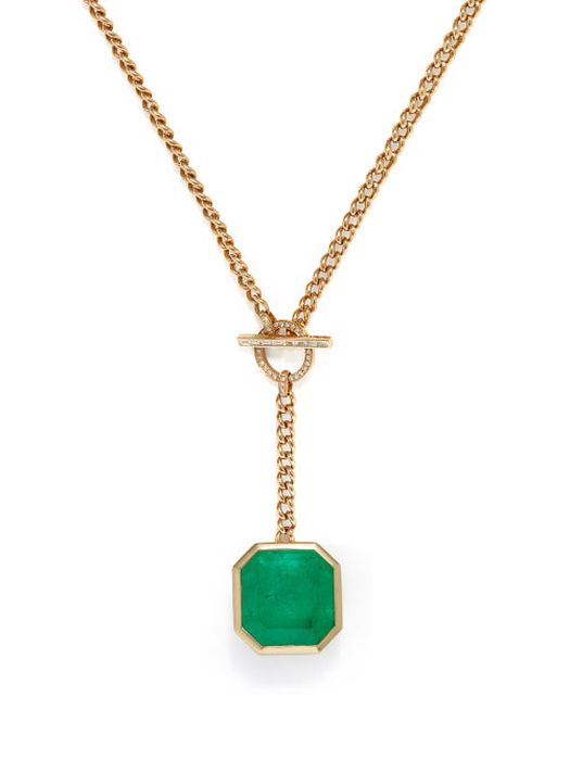 Shay - Diamond, Emerald & 18kt Gold Necklace - Womens - Yellow Gold