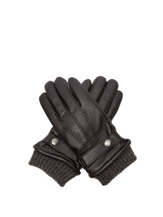Dents - Henley Touchscreen-compatible Leather Gloves - Mens - Black