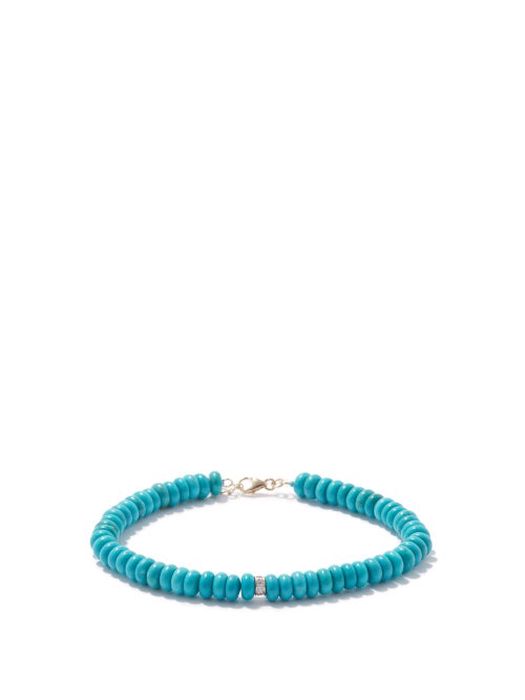 Mateo - Diamond, Turquoise & 14kt Gold Bracelet - Womens - Blue