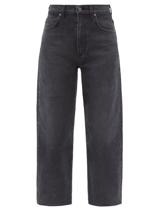 Citizens Of Humanity - Calista Cropped Barrel-leg Jeans - Womens - Black