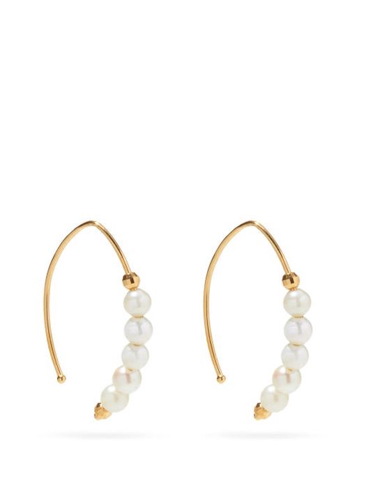 Mizuki - Freshwater Pearl & 14kt Gold Small Earrings - Womens - Pearl