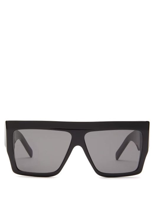 Celine Eyewear - Flat-top Acetate Sunglasses - Womens - Black
