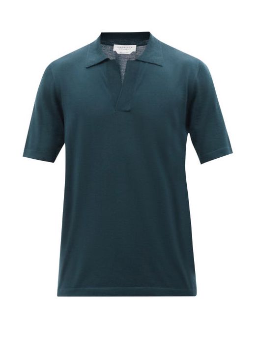 Gabriela Hearst - Stendhal Cashmere Polo Shirt - Mens - Dark Green
