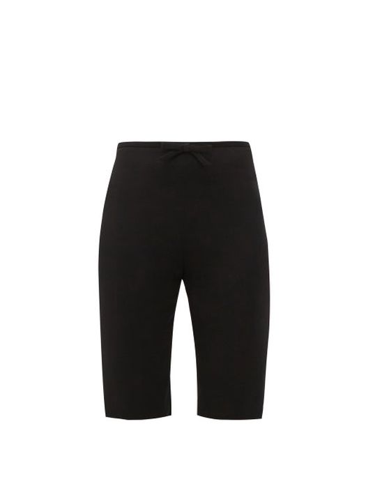 Miu Miu - Bow-embellished Cady Cyclin Shorts - Womens - Black