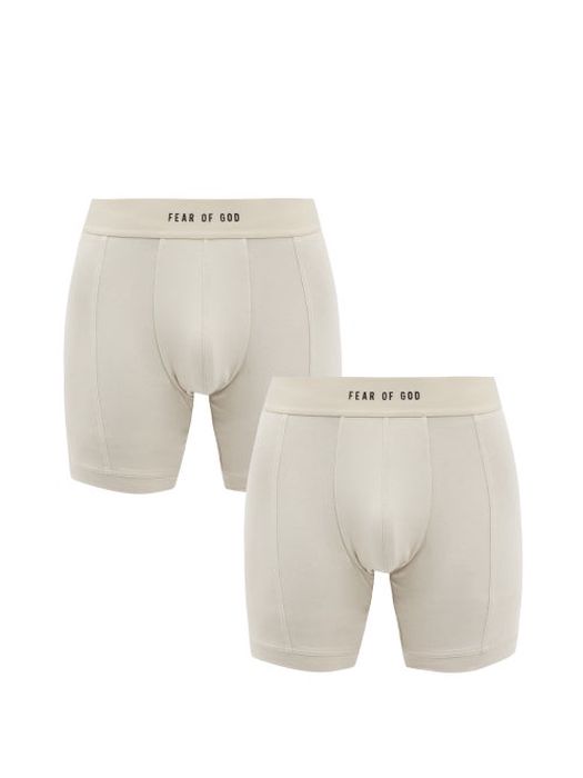 Fear Of God - Pack Of Two Cotton-blend Boxer Briefs - Mens - Cement