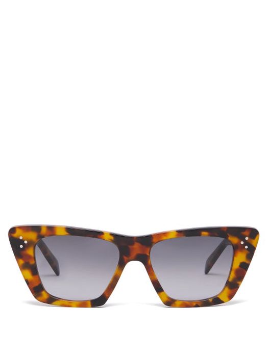 Celine Eyewear - Cat-eye Tortoiseshell-acetate Sunglasses - Womens - Brown