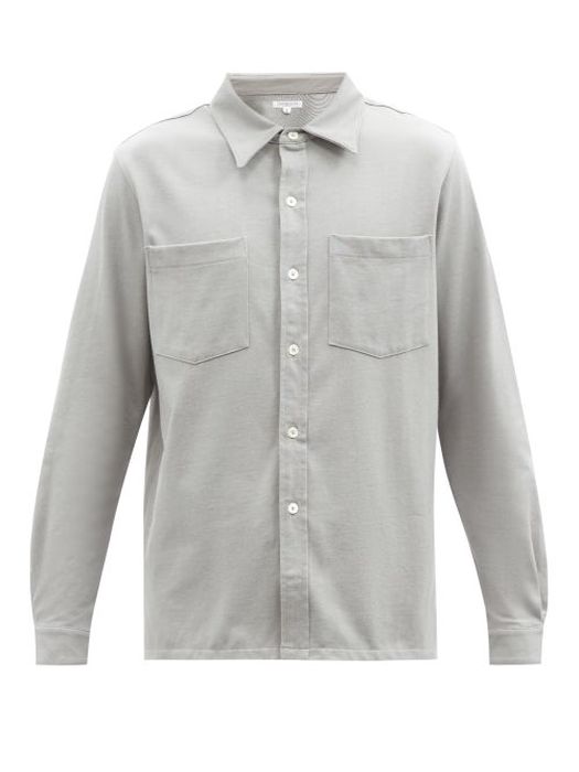 Lady White Co. - Patch-pocket Cotton-blend Overshirt - Mens - Light Grey