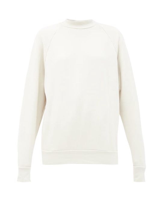 Les Tien - High-neck Brushed-back Cotton Sweatshirt - Womens - Ivory