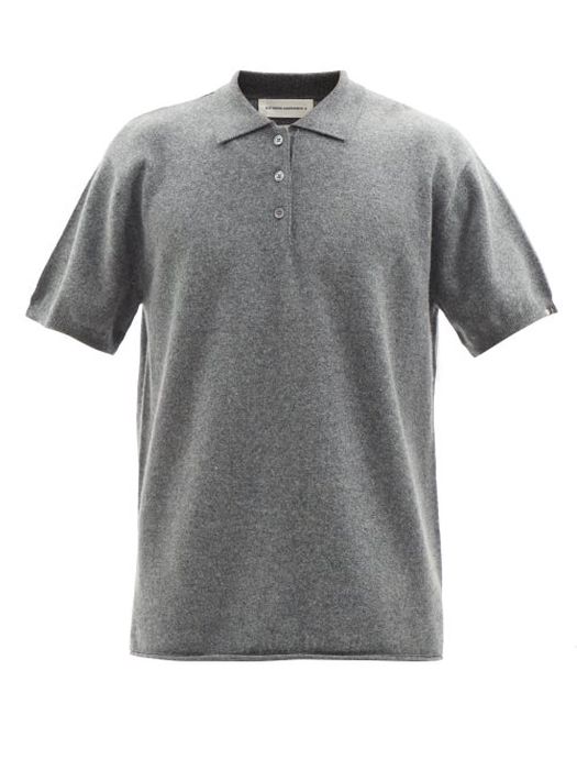 Extreme Cashmere - No.126 Lezard Stretch-cashmere Polo Shirt - Mens - Grey