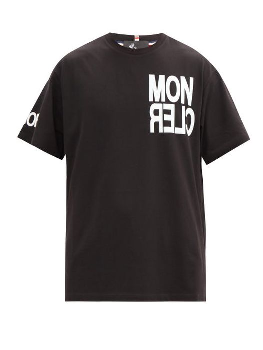 Moncler Grenoble - Logo-print Cotton T-shirt - Mens - Black