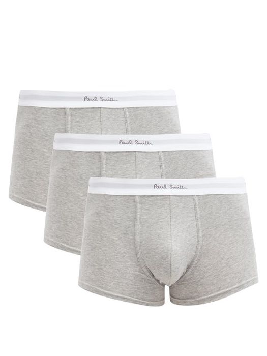 Paul Smith - Set Of Three Cotton-blend Jersey Boxer Briefs - Mens - Grey