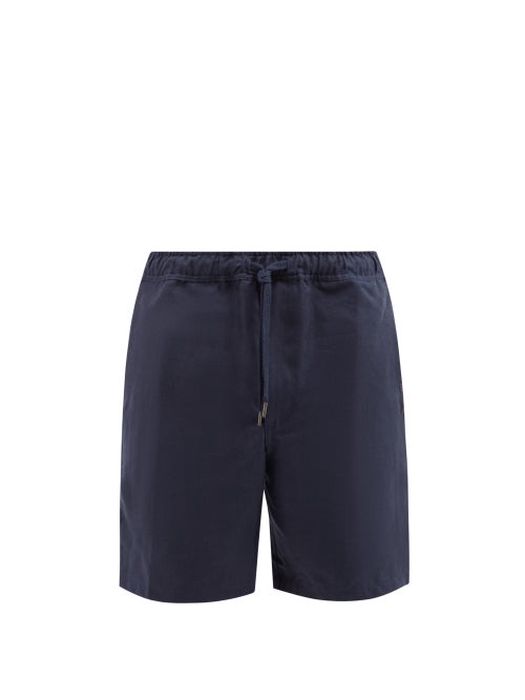 Derek Rose - Sydney Drawstring-waist Linen Shorts - Mens - Navy