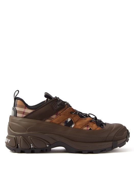 Burberry - Arthur Check Ripstop Trainers - Mens - Brown