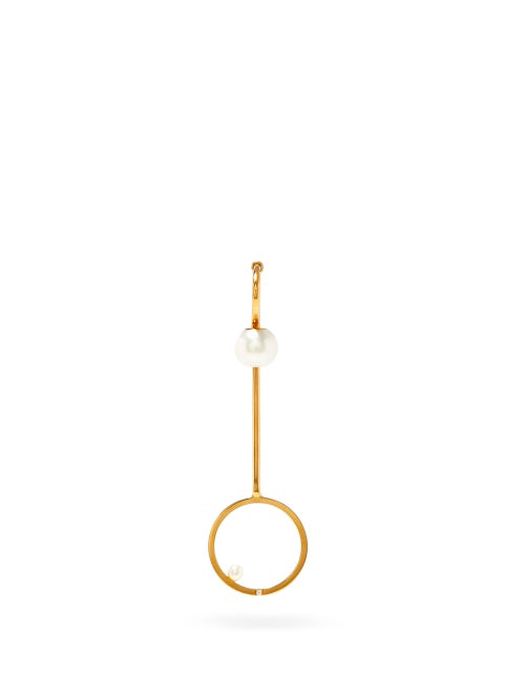 Delfina Delettrez - Bubble18kt Gold, Pearl & Diamond Single Earring - Womens - Gold