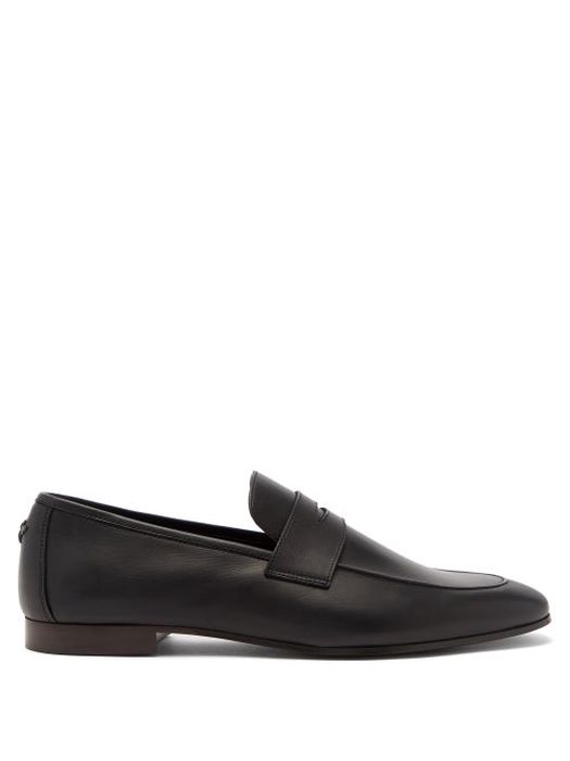 Bougeotte - Leather Penny Loafers - Mens - Black