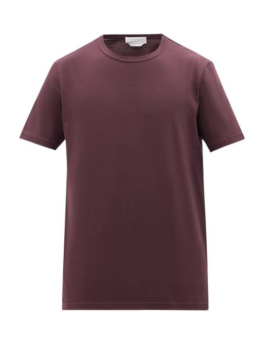 Gabriela Hearst - Bandeira Organic Cotton-jersey T-shirt - Mens - Burgundy