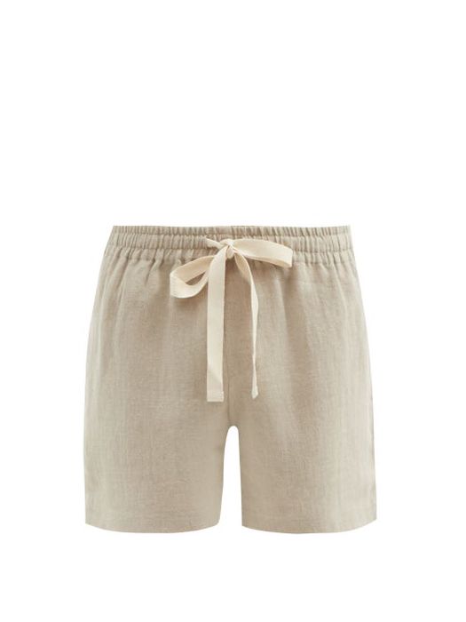 Commas - Lounge Linen-calico Shorts - Mens - Beige