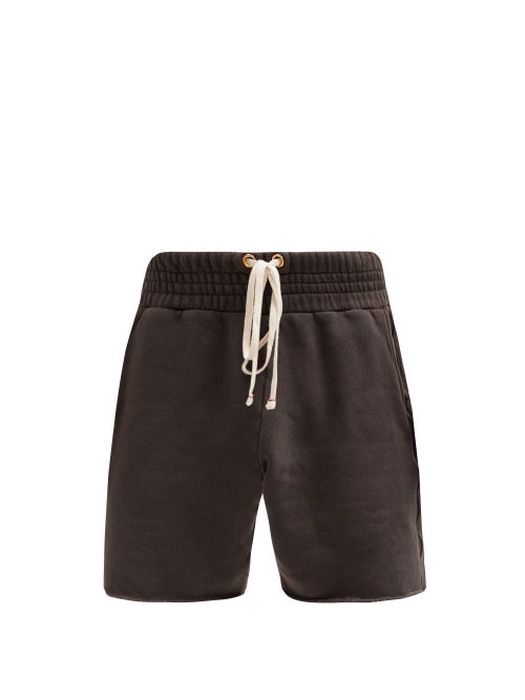 Les Tien - Yacht Brushed-back Cotton Shorts - Mens - Black
