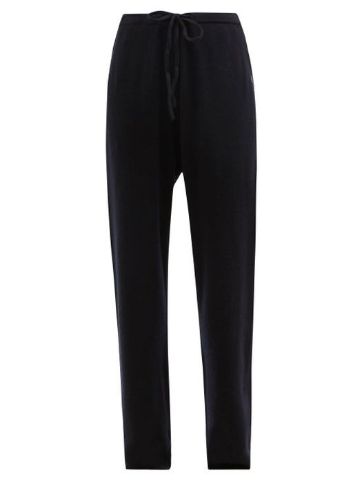 Extreme Cashmere - No.142 Run Stretch-cashmere Wide-leg Trousers - Womens - Navy