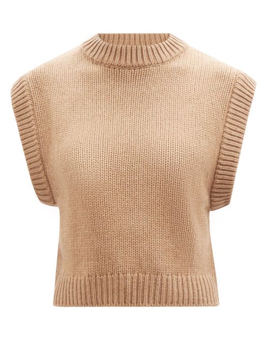Lisa Yang - Rory Sleeveless Cashmere Sweater - Womens - Light Brown