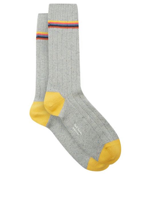 Paul Smith - Artist-stripe Socks - Mens - Grey