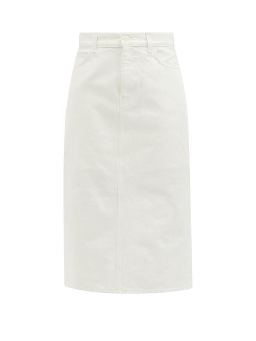 The Row - Tima Denim Midi Skirt - Womens - White