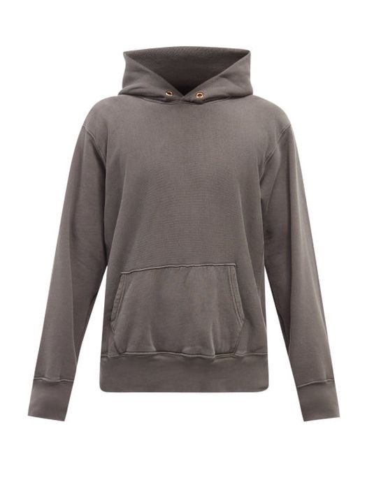 Les Tien - Brushed-back Cotton Hooded Sweatshirt - Mens - Black Grey