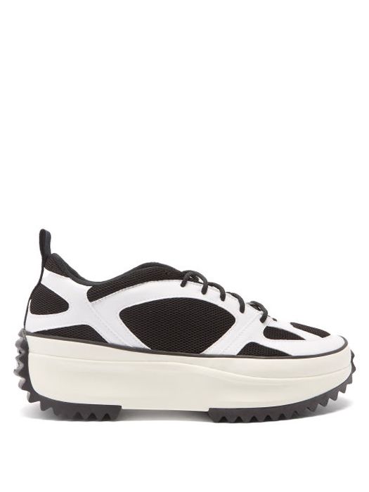 Converse - Run Star Veloz Faux-leather And Mesh Trainers - Mens - White Black